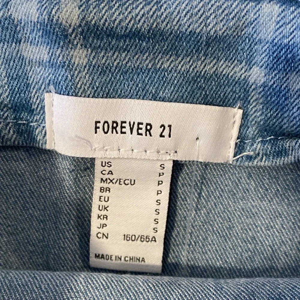 NWT Forever 21 Plaid Cami Mini Dress in Light Denim Size Small - Picture 9 of 9